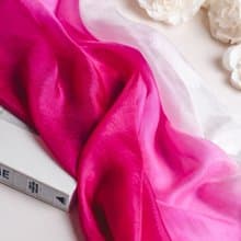 100% Mulberry Silk Scarf – Hand Dyed, Lightweight, Hot Pink Ombre