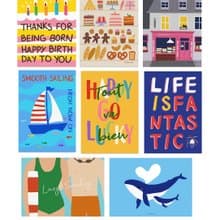 Illustration Postcard B-set 12 pieces