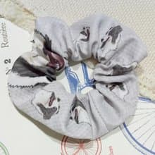 灰底-大腸髮圈_邊境牧羊犬_馬尾髮帶