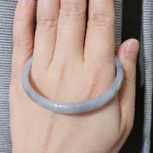 【親翠】天然翡翠 冰飄烏雞墨水畫小圈口53圈福利鐲