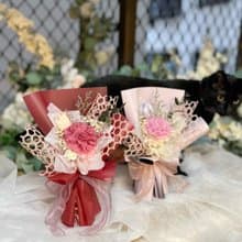 粉嫩小資款永生康乃馨花束 乾燥花束 母親節花束