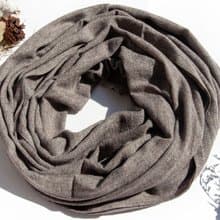 喀什米爾Cashmere/羊絨圍巾/純羊毛圍巾披巾/戒指絨披肩-咖啡拿鐵
