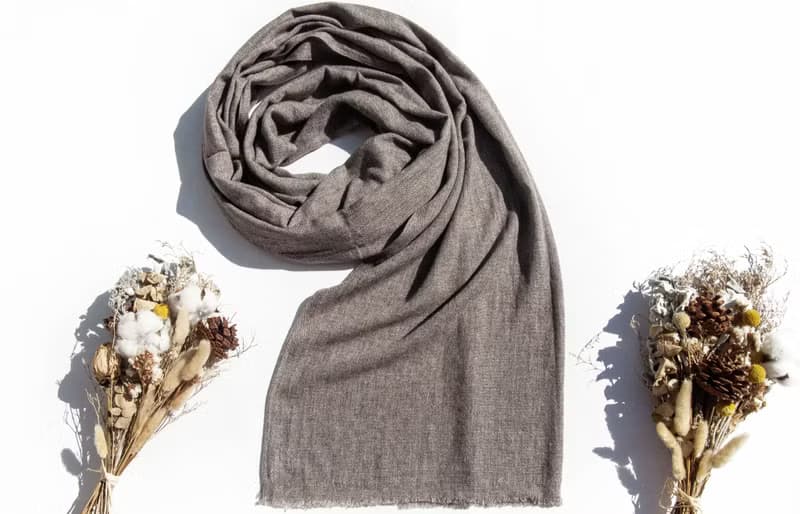 喀什米爾Cashmere/羊絨圍巾/純羊毛圍巾披巾/戒指絨披肩-咖啡拿鐵