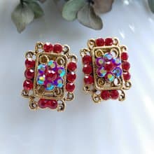 Vintage Jewelry 西洋古董飾品 霓光  宮廷風格 夾式耳環