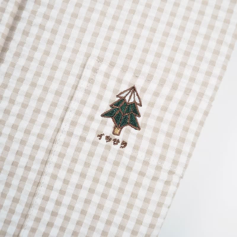 (NO XL) PINE TREE // cream check // men slim fit