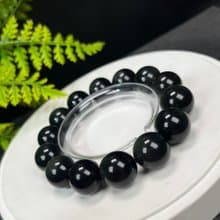 天然彩曜石手串16mm顆顆帶眼彩虹黑曜石手鏈男女手珠單圈凈化舒心