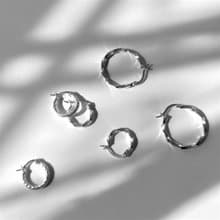 │簡約│扭轉圈圈 • 圈圈耳環 • 抗敏感 • 耳針 • 純銀耳環