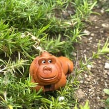 ゴリラ　本革キーホルダー　動物　日本製手作り　立体造形のVANCA