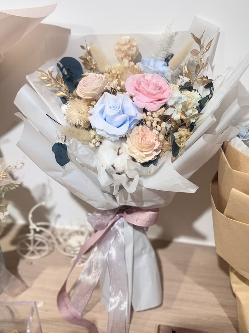 浪漫永生乾燥花束35-40cm