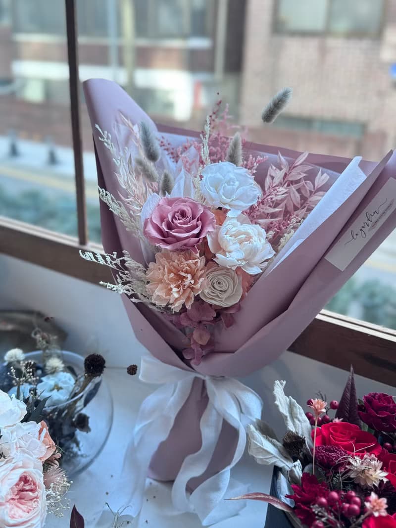 浪漫永生乾燥花束35-40cm