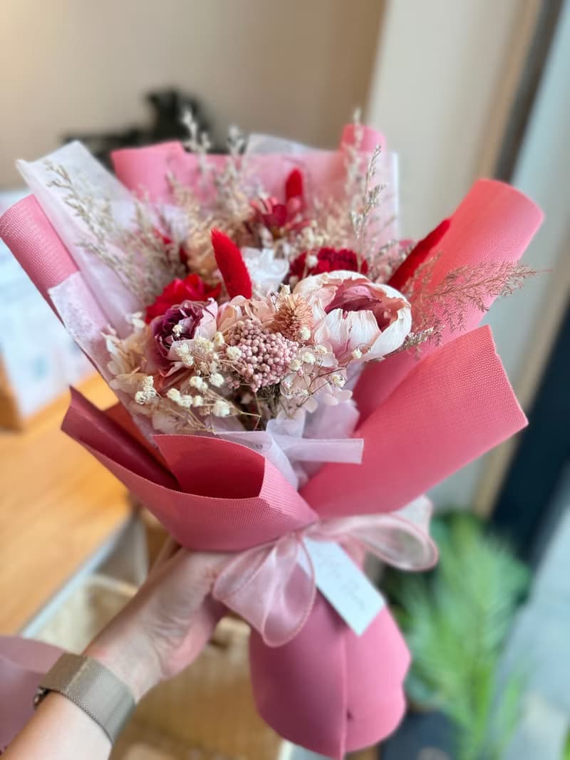 浪漫永生乾燥花束35-40cm