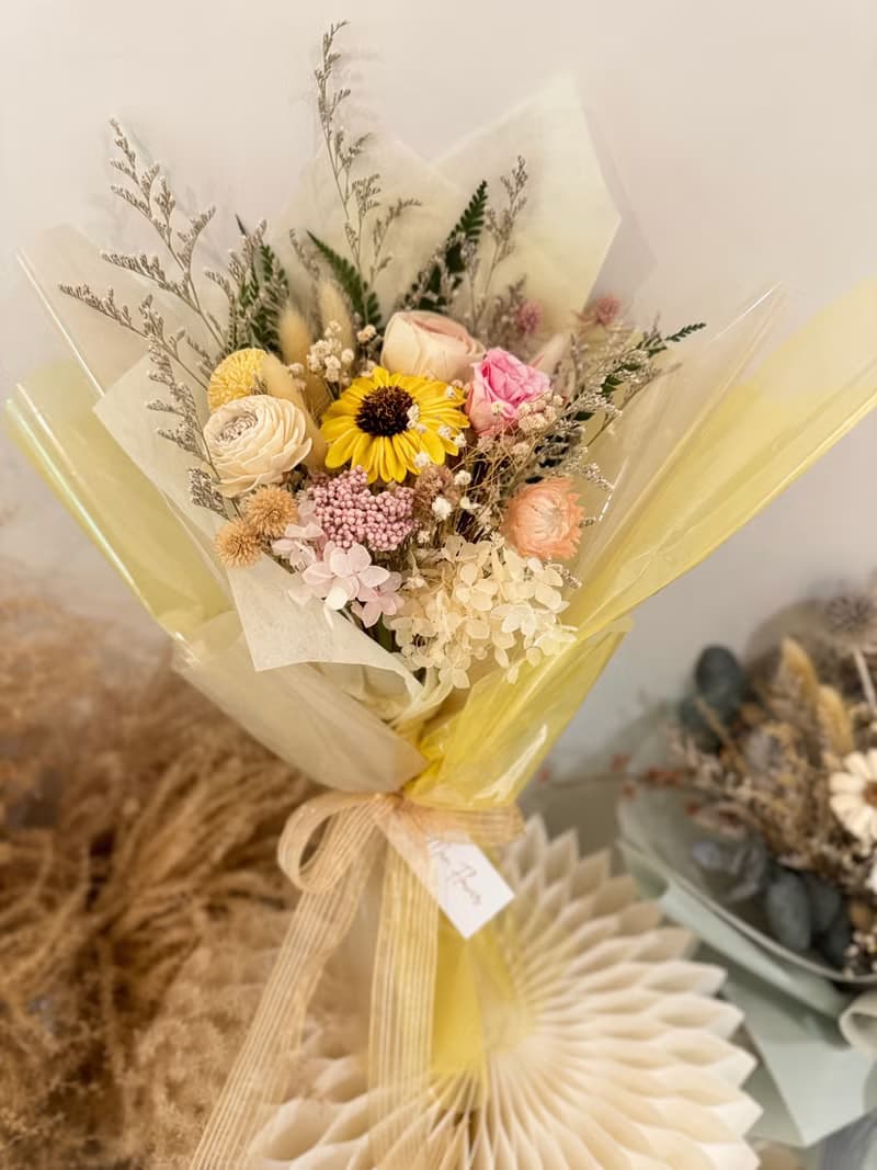 浪漫永生乾燥花束35-40cm