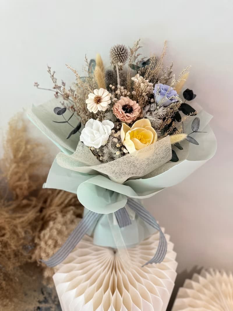 浪漫永生乾燥花束35-40cm