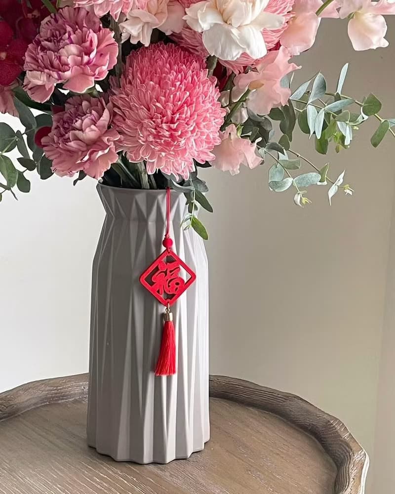 【鮮花】高雅紅粉色春節入厝開幕鮮花花束+花瓶