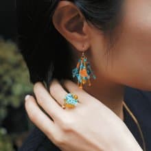 【Hanabi】金魚花火 原創輕復古耳環 日系玩味彩色戒指 手作