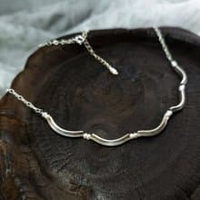 墜子 天然 珍珠 925銀飾 銀彎管 項鍊 飾品 首飾