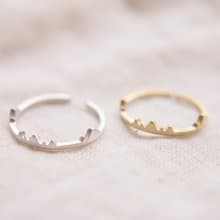 戒指 純銀 黃銅 - 山丘 -