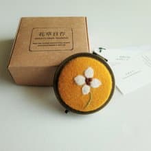 山間白花羊毛隨身鏡