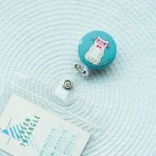 Lovely【日本布】灰虎斑貓咪伸縮扣環 +卡套、悠遊卡、證件套E