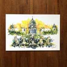 枯枝筆速寫 台南景點 奇美博物館 插畫 手繪明信片