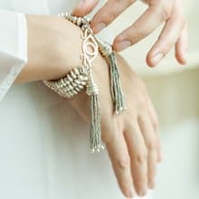 Handmade transformable silver necklace/bracelet with detachable tassels (N0134)