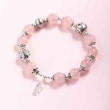 粉水晶925純銀手鍊 | 天然水晶手鍊禮物