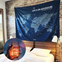 【畢業禮盒】世界地圖壁幔+星空LED燈串+質感牛皮禮盒