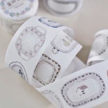 盤間絮夢 花柄可愛絵付 PET 和紙膠帶 (kiss-cut)