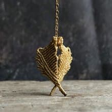 天使之翼 耳線耳飾 手工編織 金屬質感線材 金色