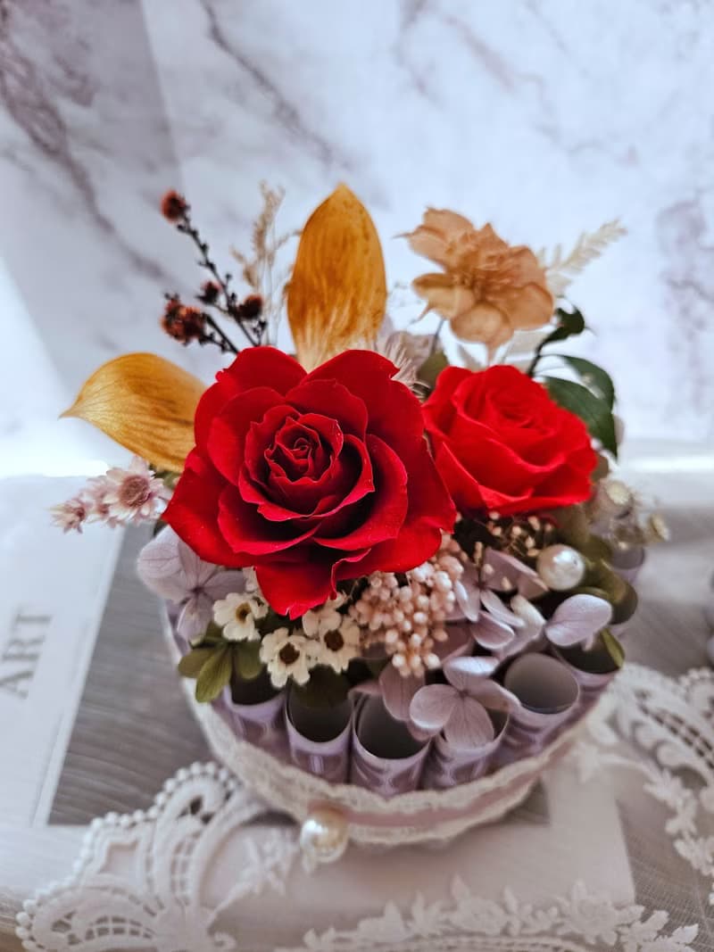 永生花鈔票蛋糕 有錢花 母親節 父親節 情人節 生日蛋糕