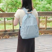 (粉嫩藍)輕盈紙感甜美系休閒旅行後背包(大款)33571