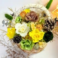 蒔漫花間 - 秋日晨曦 永生花籃 開幕禮物 付包裝