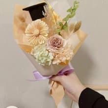 蘿莎花兒 漸層暖黃非洲菊索拉花 畢業小花束