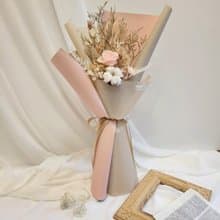 復古灰粉玫瑰花束 永生花束 情人節花束 求婚花束 粉色玫瑰花束