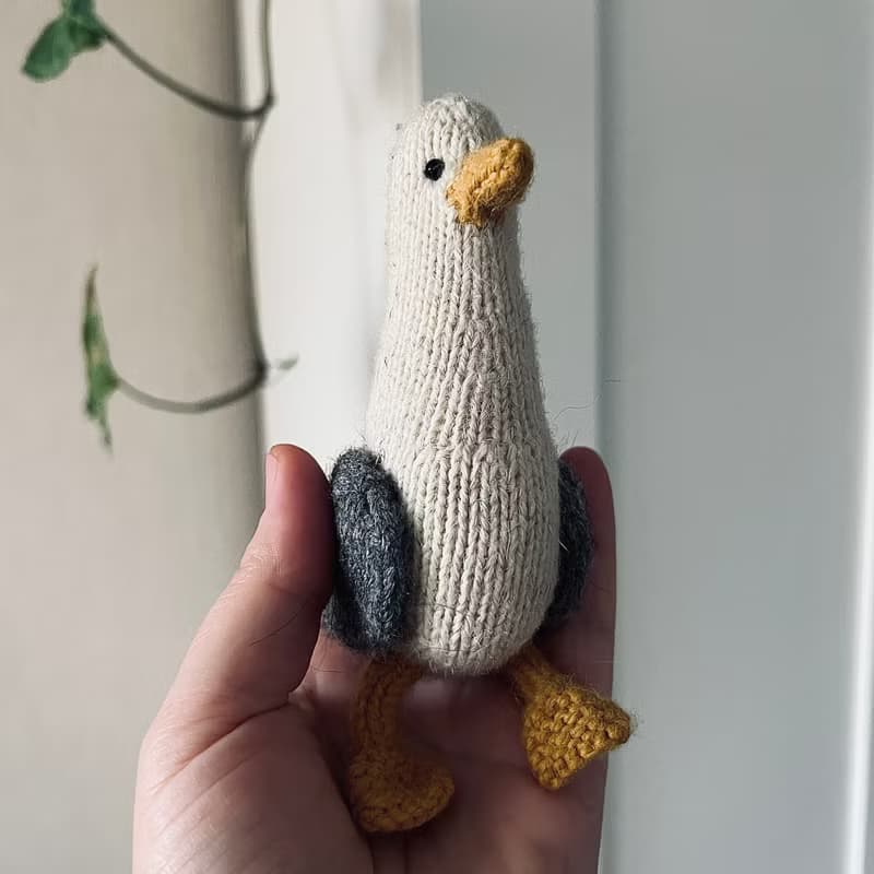 Knitted toy seagull | Handmade toy