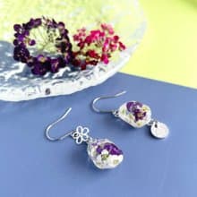 アリッサムの彩り小石耳飾り-シルバー-