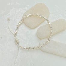 Handmade minimal silver nuggets pull-chain bracelet (B0094)