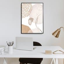 幾何 • 象牙白II-北歐莫蘭迪色抽象畫作/質感房間佈置/臥室掛畫