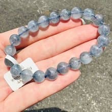 溫柔穩定藍兔毛水晶手珠9mm22.48g消除緊張增強說服力增加自信