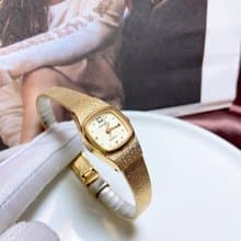【西洋古董飾品】ADOLFO 石英正常運作沙金閃耀鑽質感手錶 女