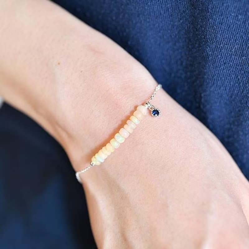 願いを叶う 妖精の石 ウォーターオパール ブレスレット 10月誕生石 925SVバージョン