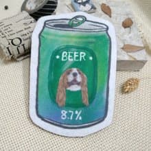 查理士王小獵犬-啤酒-不織布杯墊-吸水杯墊