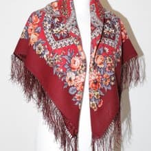 Authentic Pavlovo Posad Russian Shawl Scarf Soft 100% Wool 89x89 cm 1874-6