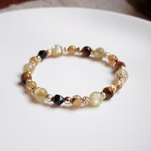 招財 ∣ 黃金鋰雲母 母礦鈦晶 正能量 手鍊