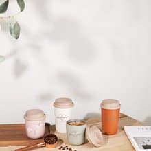 日本 MOMOCONCEPT Ice Latte 冰拿鐵 雙層不銹鋼真空咖啡杯 280ml
