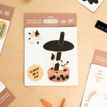 Furry Zoo 防水 大貼紙組 行李貼 防水耐曬 - 花貓珍奶