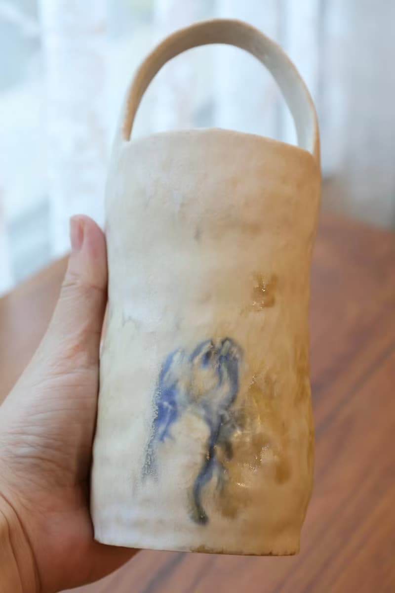 【聖誕節禮物】美國進口陶土手捏提把乾花器侘寂陶藝天使之翼藝術