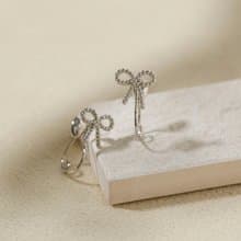 petit ribbon loop-fit earring SV　ループフィットイヤリング　ミニリボン 　シルバー