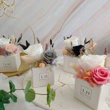 【藍芯手作】優雅女伶・永生玫瑰盆花 畢業花束 生日禮物 開幕禮