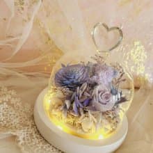 小熊永生花玻璃罩小夜燈 贈精美禮盒 開幕/入厝禮物 婚禮小物 禮